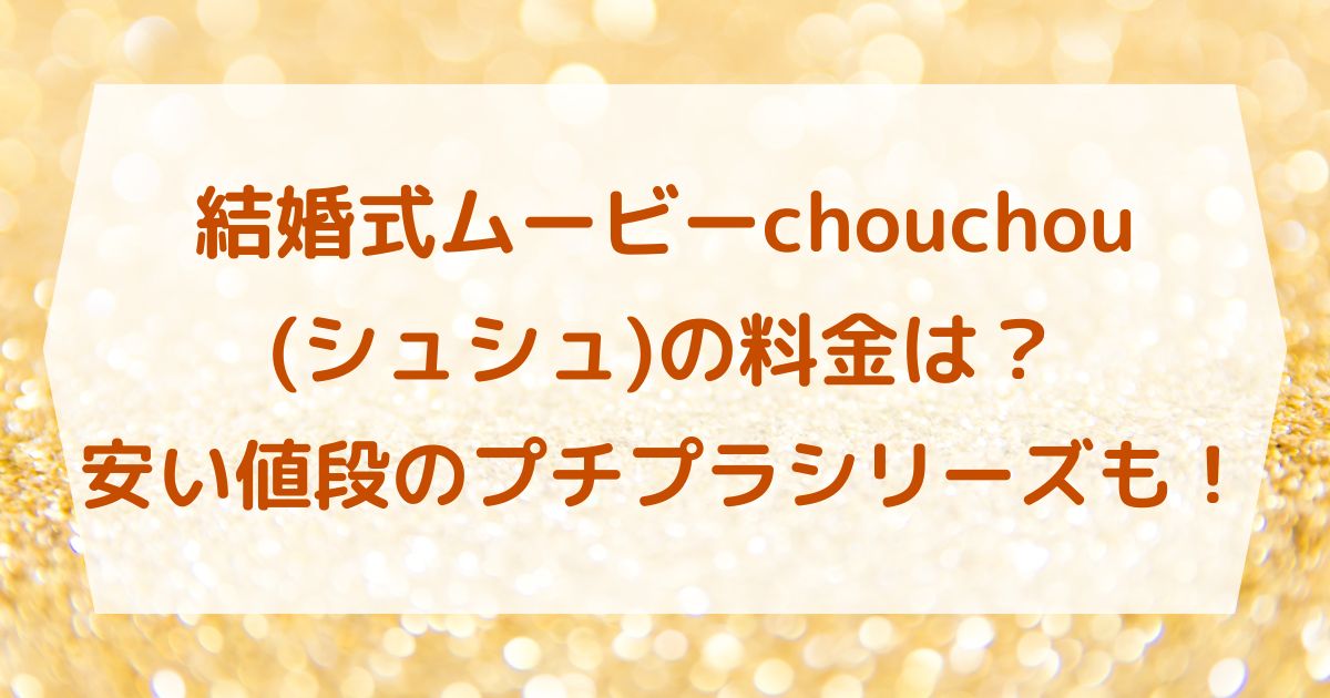 結婚式ムービーchouchou(シュシュ)の料金は？安い値段のプチプラシリーズも！