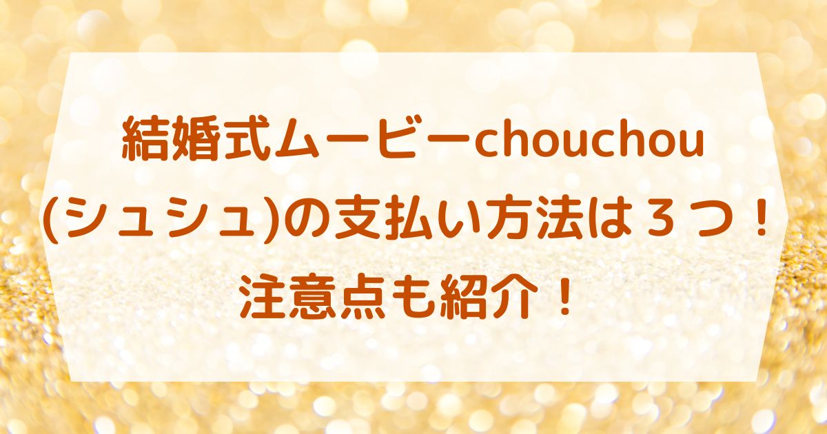 結婚式ムービーchouchou(シュシュ)の支払い方法は３つ！注意点も紹介！